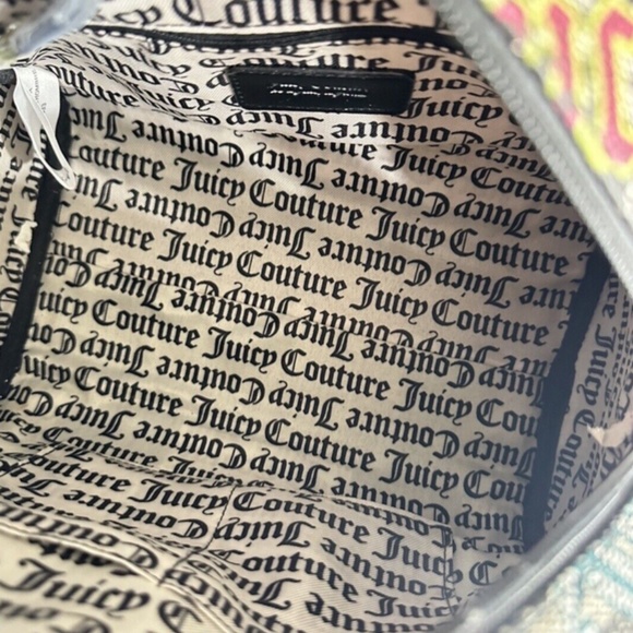 NEW Juicy Couture Black Beige Multi Lock N Chain Satchel Handbag Purse - Picture 3 of 14